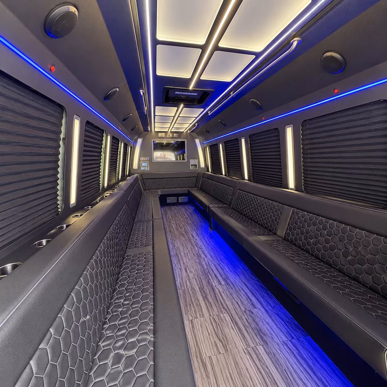 bend 30 passenger party bus interior