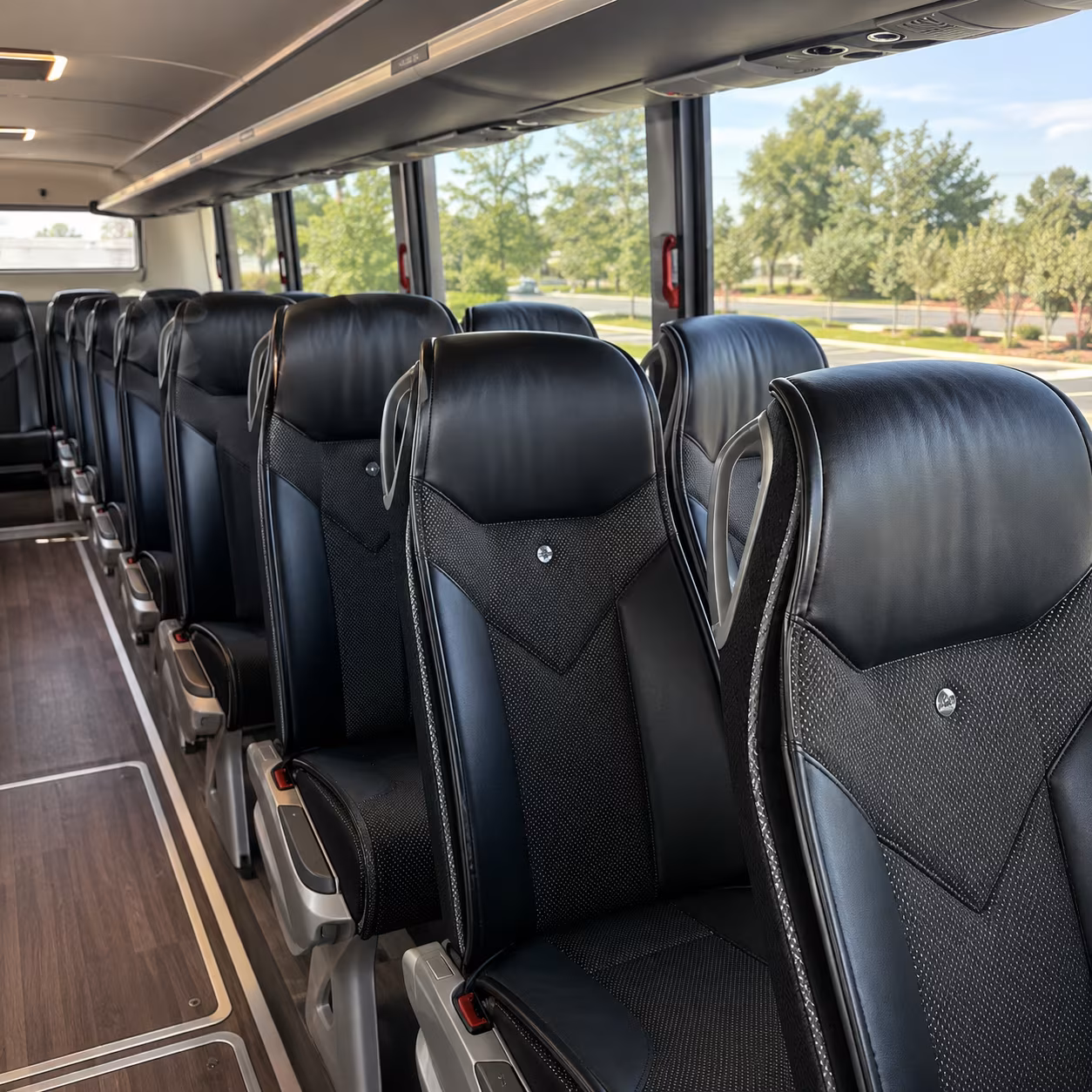 bend 45 passenger charter bus interior