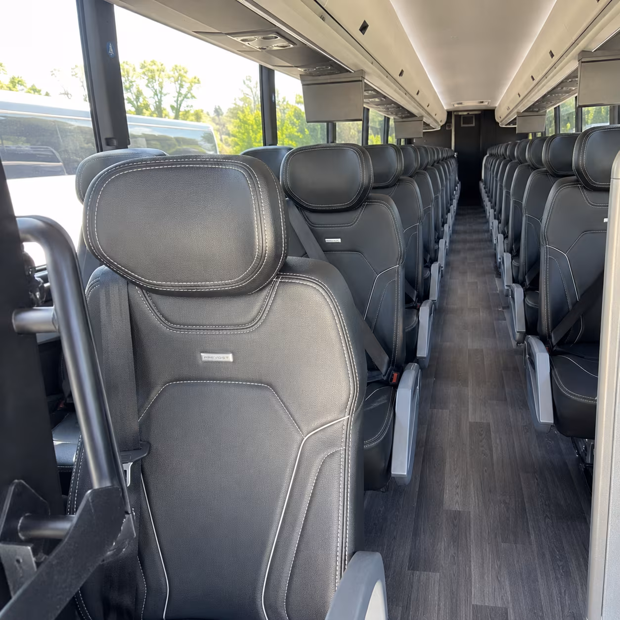 bend 47 passenger charter bus interior