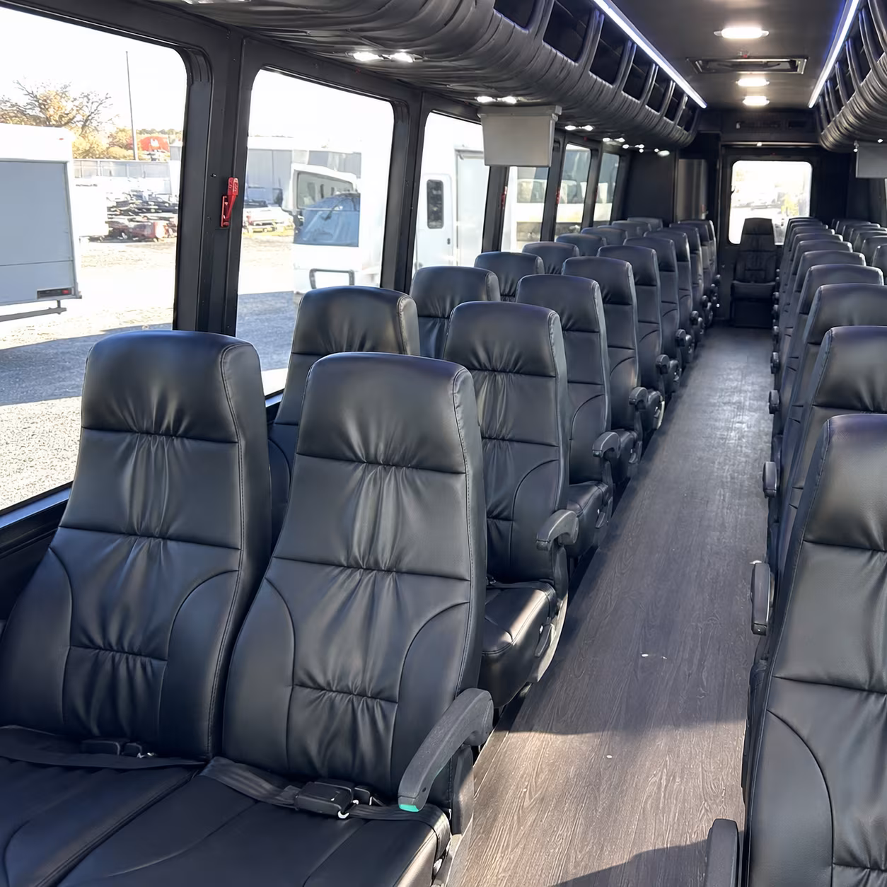 minibuses for smaller concert groups heading out of bend